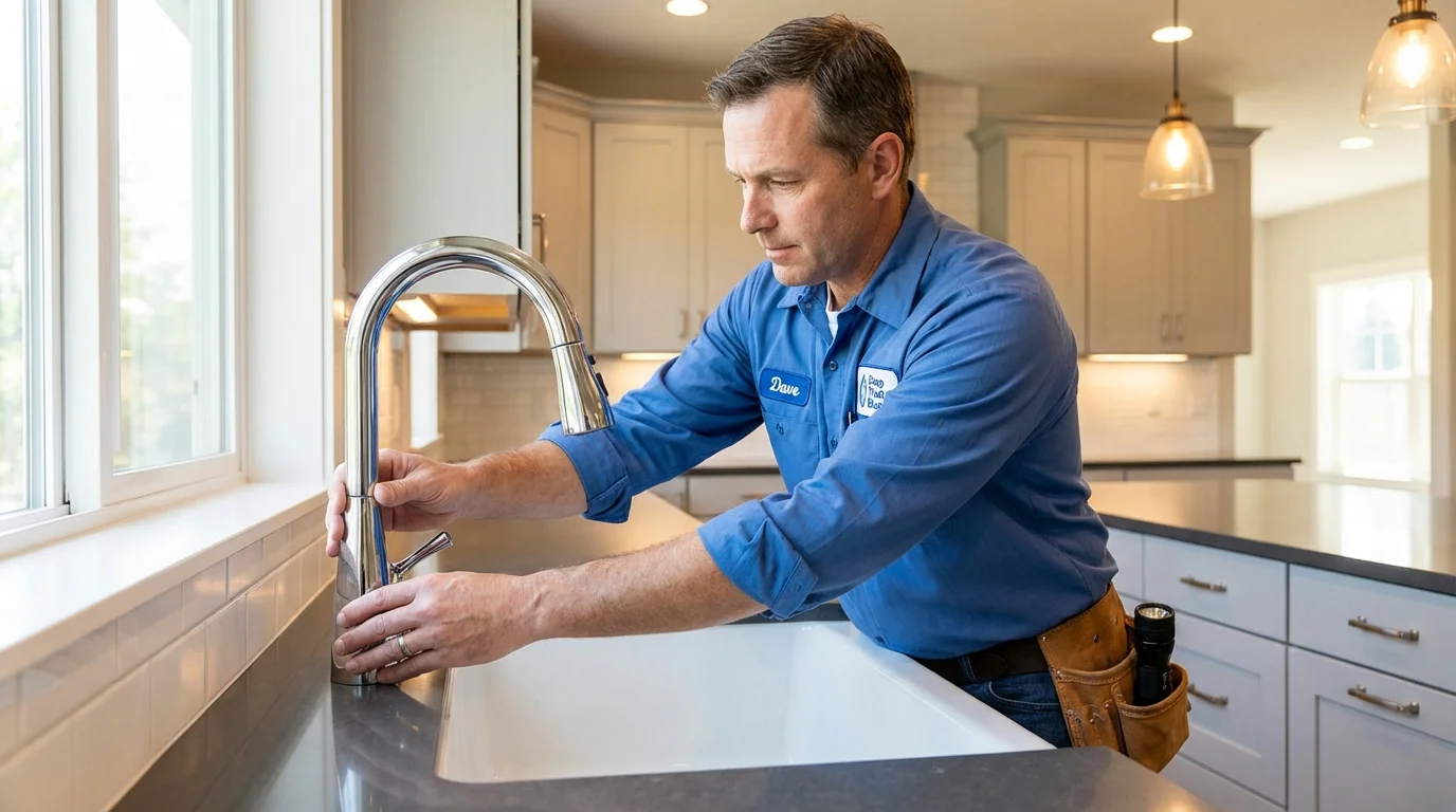 Kitchen faucet installation by Johns Plumbing LLC in Victor